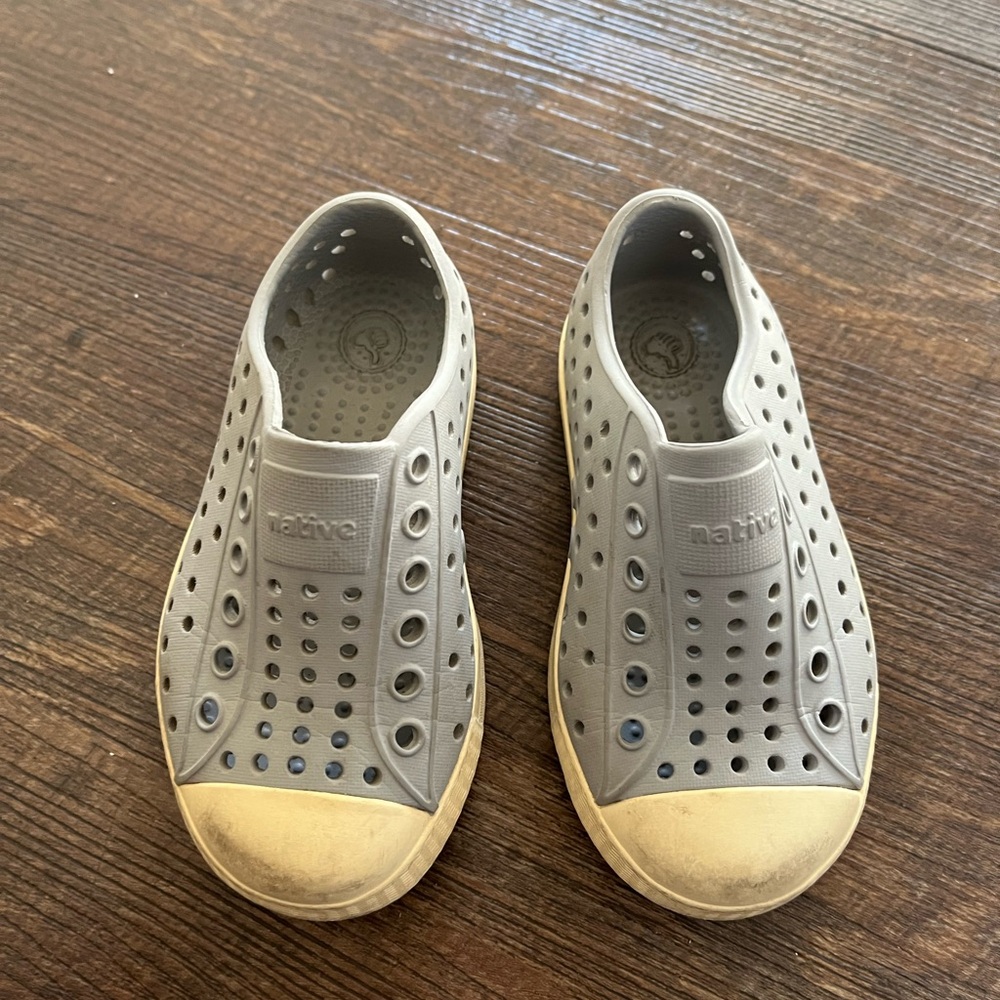 Native Gray Water Shoes Slip-On Perforated Design